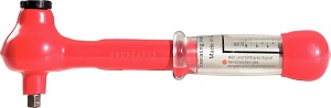 KS Tools 117.1400 1/4 Zoll Isolierter Mini Drehmomentschlüssel mit Umschalt-Ratschenkopf